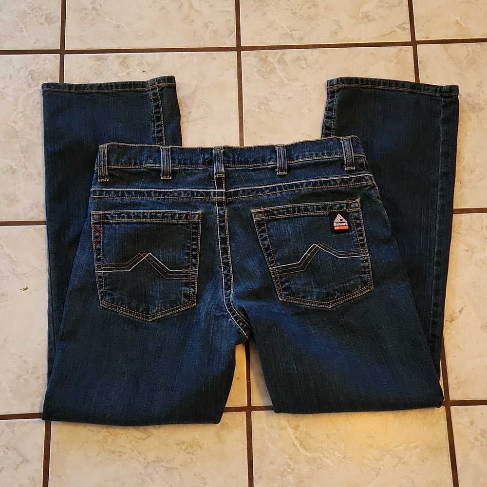 Bulwark Cat2 2112 Denin Flame-Resistant Relaxed Fit Bootcut Stretch Blue Jeans